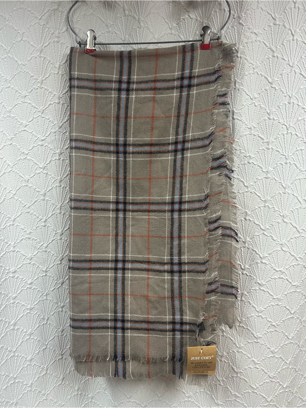 NWT Just Cozy Plaid Blanket Scarf